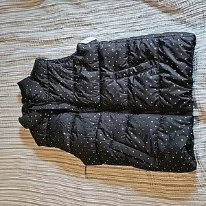 Black silver polka dot puffer